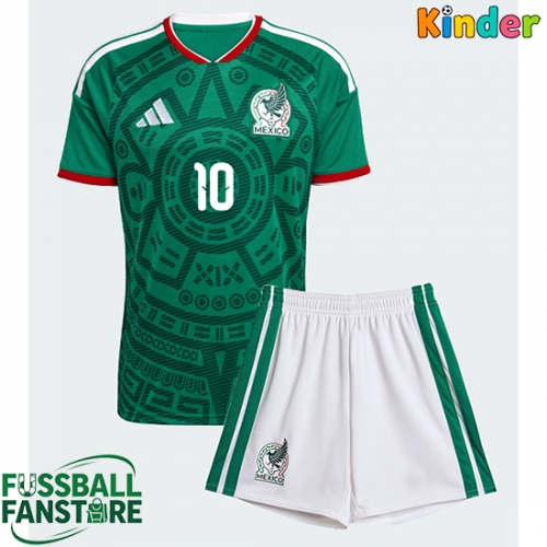 Mexiko Alexis Vega #10 Replik Heimtrikot Kinder WM 2026 Kurzarm (+ Kurze Hosen)